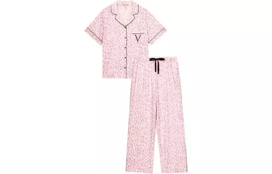 Женский пижамный комплект Victoria's Secret, Розовый леопардовый принт