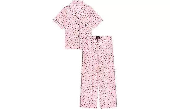 Женский пижамный комплект Victoria's Secret, Розовый любовный принт