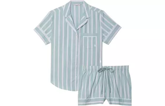 Женский пижамный комплект Victoria's Secret, Шалфейно-зеленые полосы