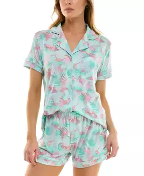 Женский пижамный комплект Yummy с вырезом на воротнике Roudelain, зеленый