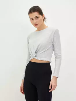 Женский пижамный топ с круглым вырезом и длинными рукавами LCW Dream