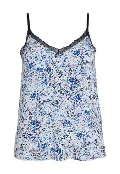 Женский пижамный топ с кружевным принтом по всей поверхности TOMMY HILFIGER, цвет Blue Grey