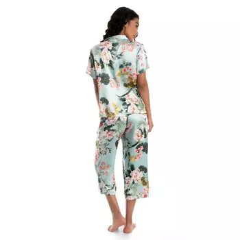 Женский пижамный топ с принтом «Сиреневый + Лондон» и укороченные пижамные штаны для сна Lilac+London