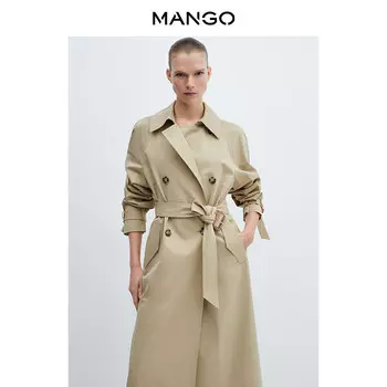 Женский плащ Mango классический, светло-бежевый