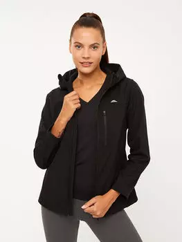 Женский плащ с капюшоном и принтом с длинным рукавом LCW OUTDOOR