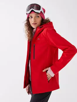 Женский плащ с капюшоном и принтом с длинным рукавом LCW OUTDOOR