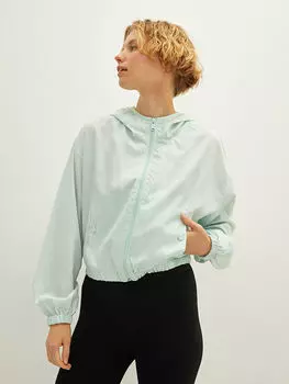 Женский плащ с капюшоном и воротником, прямой карман с длинным рукавом LCW Casual