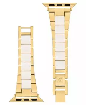 Женский пластиковый браслет золотистого и белого цвета, совместимый с Apple Watch диаметром 38/40/41 мм Anne Klein, мультиколор