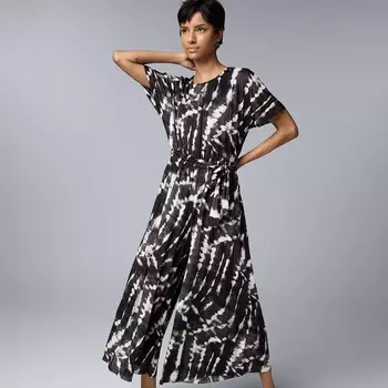 Женский плиссированный комбинезон Simply Vera Vera Wang, цвет Black Ocean Dye