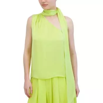 Женский плиссированный топ на одно плечо с бретелькой через шею BCBGMAXAZRIA, желтый