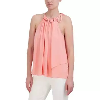 Женский плиссированный топ с металлическим принтом BCBGMAXAZRIA, персиковый