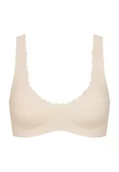 Женский поддерживающий кружевной бюстгальтер без косточек Zero Feel Lace 2.0 sloggi, цвет Angora