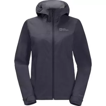 Женский походный дождевик Jack Wolfskin, темно-серый/черный