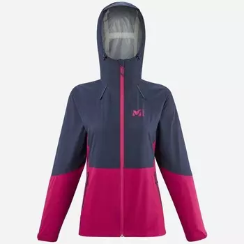 Женский походный дождевик Millet, цвет dunkelblau/fluoreszierendes magentapink