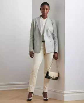 Женский поло-свитер из ажурного хлопкового трикотажа Lauren Ralph Lauren, белый