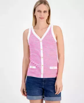 Женский полосатый безрукавный кардиган Nautica Jeans, мультиколор