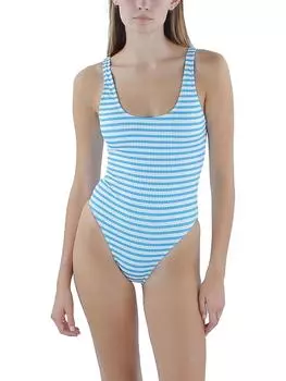 Женский полосатый цельный купальник с глубоким вырезом Cotton On, цвет bonnie stripe rib