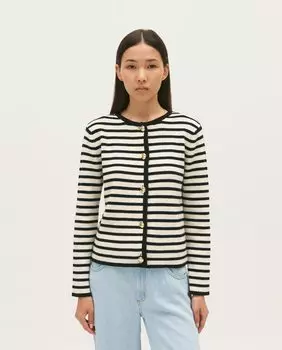 Женский полосатый кардиган на пуговицах Claudie Pierlot, черный