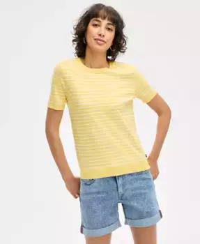 Женский полосатый короткий свитер Nautica Jeans, синий