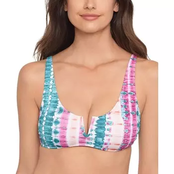 Женский полосатый купальник бикини с V-образным вырезом Salt + Cove, мультиколор