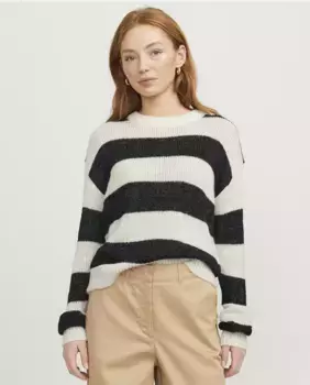Женский полосатый свитер Jack & Jones, чёрный