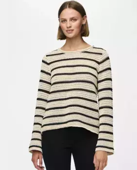 Женский полосатый свитер Pieces, бежевый