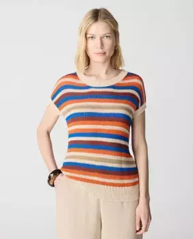 Женский полосатый свитер с круглым вырезом Escorpion, многоцветный