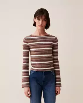 Женский полосатый свитер с расклешенными рукавами Claudie Pierlot, мультиколор