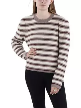 Женский полосатый свитер с воротником-стойкой Vigoss, цвет mulberry combo