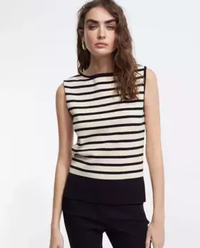 Женский полосатый топ без рукавов Lola Casademunt, черный