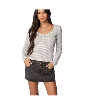 Женский полосатый топ Jocelyn Edikted, серый