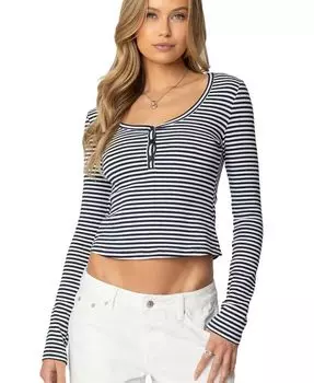 Женский полосатый топ Jocelyn Edikted, синий