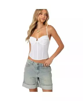 Женский полупрозрачный льняной корсет Edikted, белый