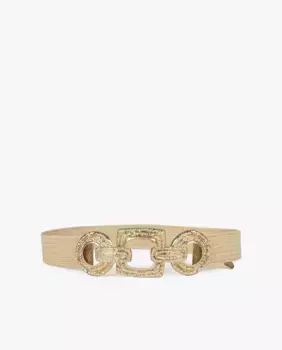 Женский пояс из рафии с металлическими деталями Lola Casademunt, золотой
