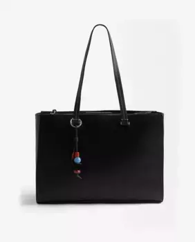 Женский портфель для ноутбука 13" с несколькими отделениями и застежкой-молнией, в комплект входит брелок Parfois, черный