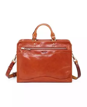 Женский портфель из натуральной кожи с изображением фикуса Old Trend, коричневый