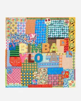 Женский принтованный шарф в стиле пэчворк Bimba y Lola, желтый