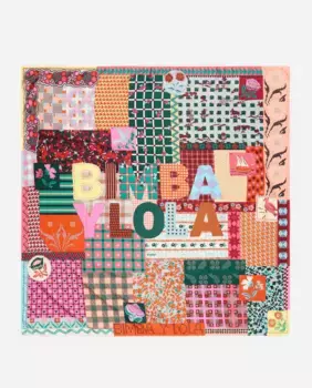 Женский принтованный шарф в стиле пэчворк Bimba y Lola, коралловый