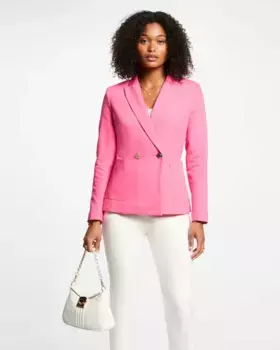 Женский приталенный блейзер с застежкой-кроссовером Morgan, цвет Rosa