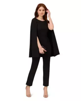 Женский приталенный комбинезон с накидкой Adrianna Papell, черный