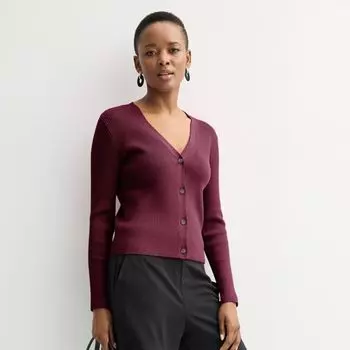 Женский приталенный ребристый кардиган Sculpt Nine West, цвет maddie plum