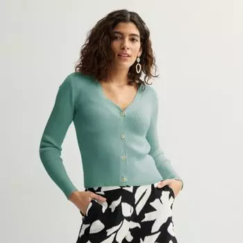 Женский приталенный ребристый кардиган Sculpt Nine West, цвет hanover blue