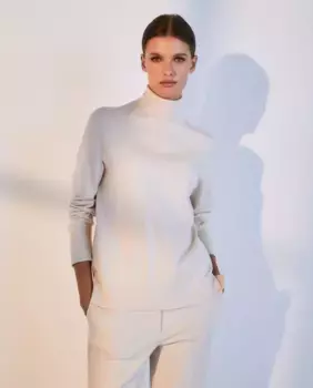 Женский приталенный свитер с длинными рукавами Woman El Corte Ingls, цвет 120 Crudo