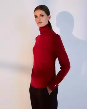 Женский приталенный свитер с длинными рукавами Woman El Corte Ingls, красный