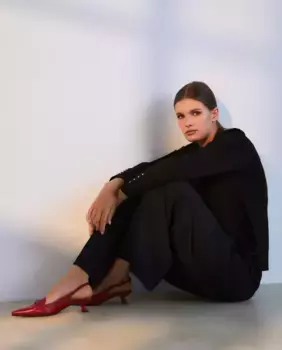 Женский приталенный свитер с воротником Perkins Woman El Corte Ingls, черный