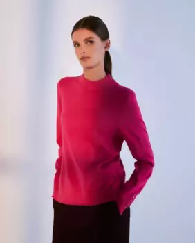 Женский приталенный свитер с воротником Perkins Woman El Corte Ingls, цвет 240 Fucsia