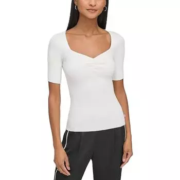 Женский приталенный свитер с вырезом в форме сердца Karl Lagerfeld Paris, цвет soft white