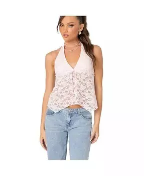 Женский прозрачный кружевной топ с бретельками Esme Edikted, белый