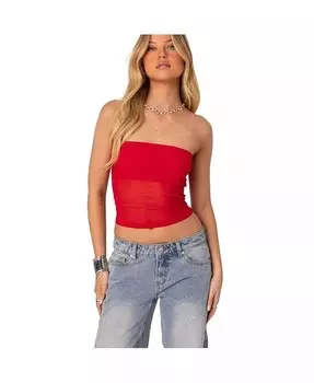 Женский прозрачный сетчатый топ-труба Celestia Edikted, красный