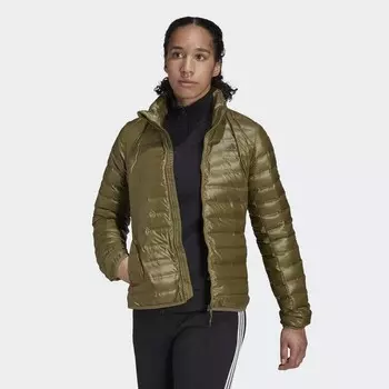 Женский пуховик Adidas, оливково-зеленый